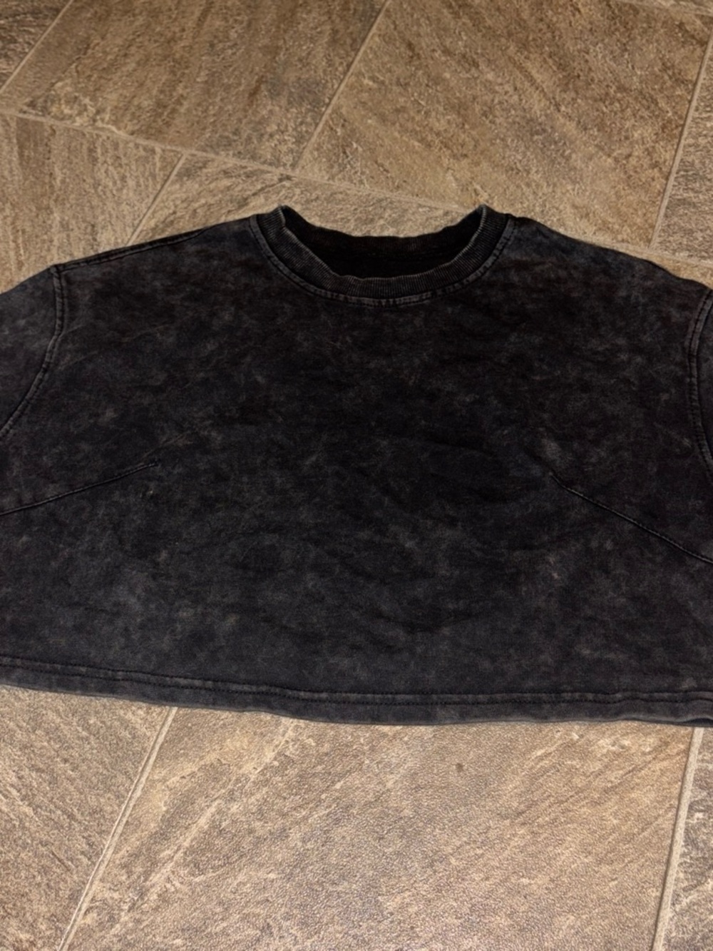 Washed Black Women's Crop Sweatshirt